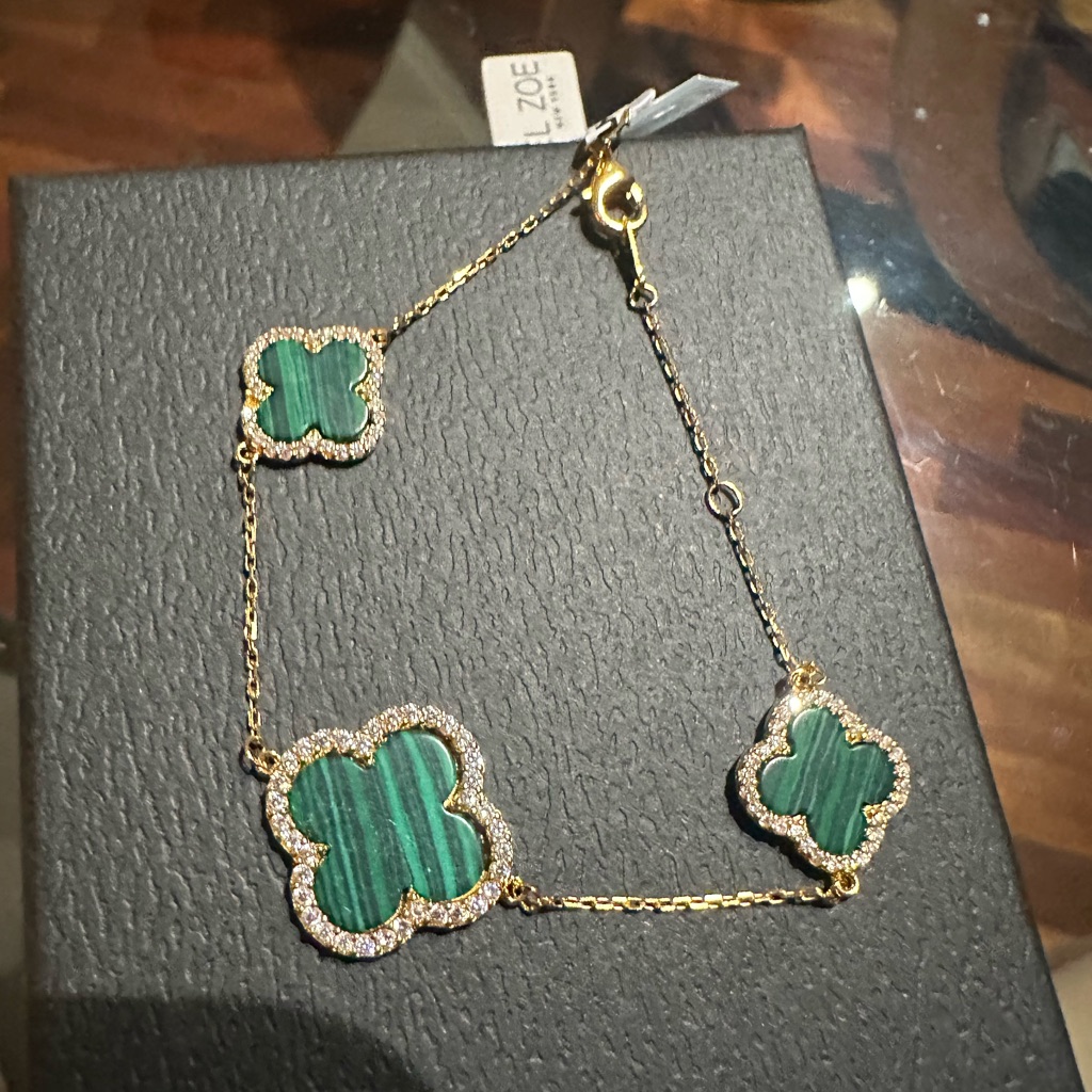 Nwt Rachel Zoe 18k Gold Reversible Plated Four Clover Bracelet 60$